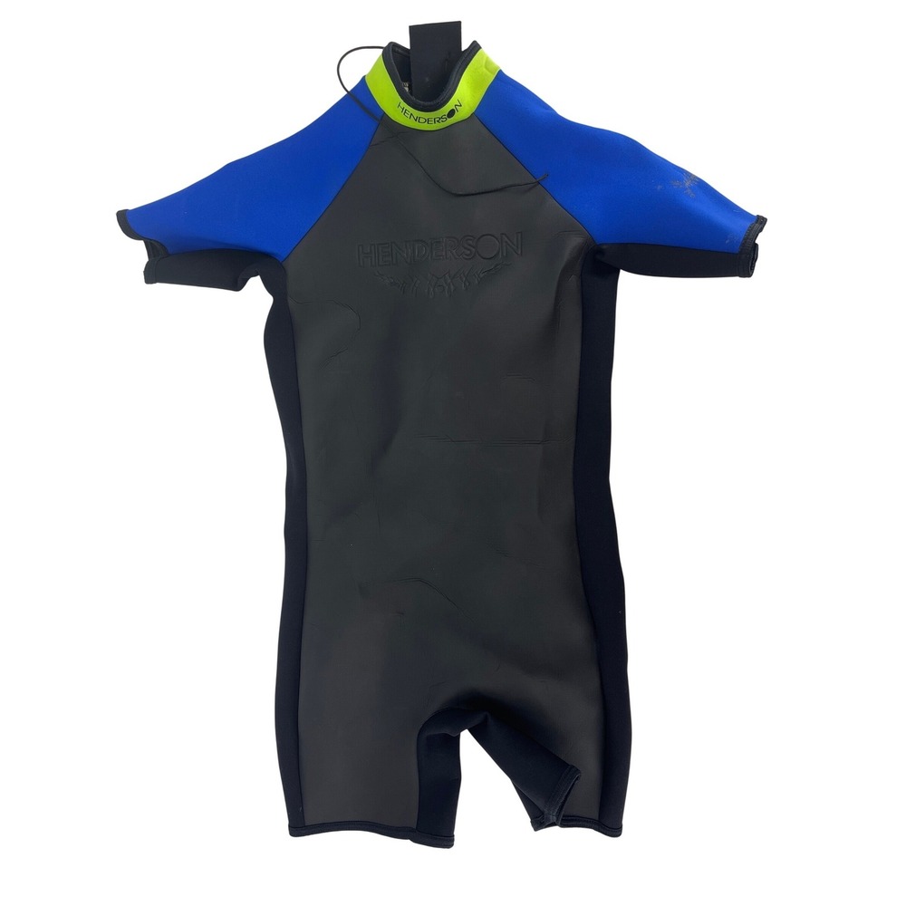 Henderson Wetsuit Women S Black Blue Neon‎ Shorty Springsuit Excellent Short